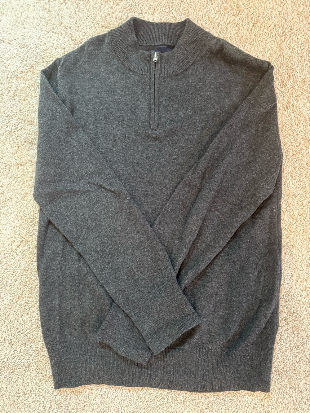 1901 Boy’s Cotton and Cashmere Charcoal Half-Zip Sweater